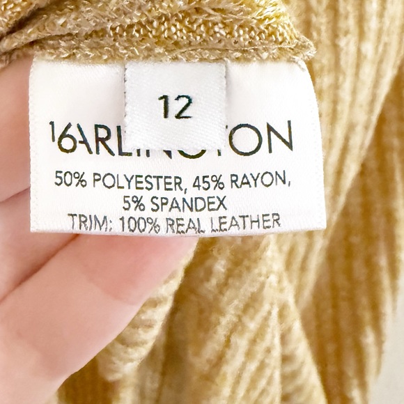 NWT 16Arlington Nasu Leather-trimmed Ribbed-knit Maxi Skirt Pastel yellow $580 - Picture 12 of 16